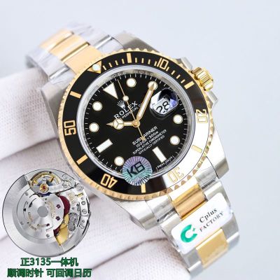 C+ Factory ROLEX Two-Tone Submariner  3135 Black Dial 40MM Trusted Dealers Replica Watch